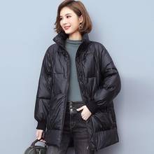 Jaqueta acolchoada feminina de algodão, jaqueta tipo colarinho, acolchoada, moderna, inverno 2021 2024 - compre barato