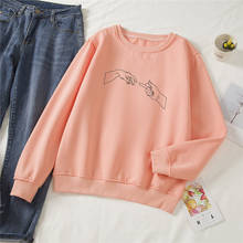 Худи большого размера с художественной линией, худи, свитшоты с капюшоном в стиле Харадзюку, осенне-зимние корейские пуловеры, женская уличная одежда 2024 - купить недорого