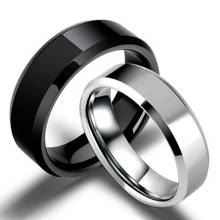 Кольца для мужчин и женщин, простые гладкие антиаллергенные обручальные кольца из титана черного золота, бижутерия, хороший подарок для мужчин и женщин, 3 цвета 2024 - купить недорого