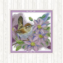 Ramo pássaro kits de ponto cruz needlepoint bordado diy conjuntos decoração para casa contados dmc 14ct 11ct ponto cruz lona 2024 - compre barato