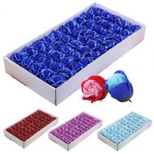 50Pcs/Box 3-layer Simulated Rose Scented Soap Flower Xmas Valentine Birthday Gift Fake Artificial Rose Flowers Soap Wholesale 2024 - buy cheap