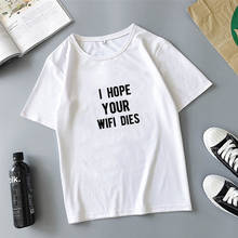 Ulzzang Harajuku Для женщин футболка забавные принты с надписями Повседневное Летняя женская футболка Hipster для Для женщин короткий рукав свободные футболки 2024 - купить недорого
