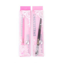 1pc Pink/Black Stainless Steel Straight Tweezer Nail Sticker Rhinestone Picker Eye Makeup Nail Art Tool Double-ended Tweezers 2024 - buy cheap