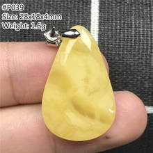 Real Natural Yellow Amber Pendant Jewelry For Woman Man Luck Gift Crystal Beads Water Drop Stone Silver Necklace Pendant AAAAA 2024 - buy cheap