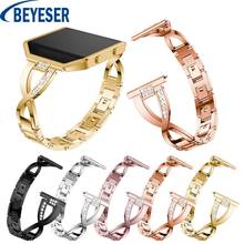 Rhinestone stainless steel watchband For Fitbit Blaze smart watch new Wrist Strap replacement bracelet Alloy strap without bezel 2024 - buy cheap