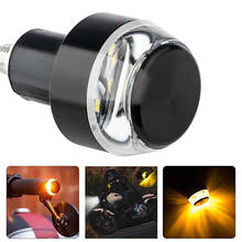 1x LED Motorcycle Handlebar End Turn Signal Light Yellow Universal 22mm Indicator Flasher Handle Bar Blinker Side Marker Lamp 2024 - buy cheap