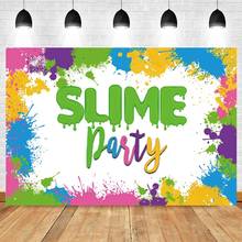 Fondo de fotografía de vinilo personalizado para estudio fotográfico, telón de fondo artístico para fiesta de Slime de acuarela, Baby Shower, cumpleaños, fotografía 2024 - compra barato