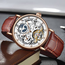 KINYUED New Brand Automatic Watch with Moon Phase Luxury Steampunk Men Mechanical Watches Fashion Man Hour relogio luxo mecanico 2024 - buy cheap