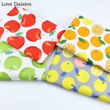 Fruit WHITE GRAY Orange Lemon Red Green Apple 100% Cotton Twill Fabric Tissu for Handwork Clothes Dress Quilting Craft Patchwork 2024 - buy cheap