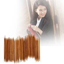 Agujas de tejer de bambú, ganchos de ganchillo de doble punta, carbonizado, para suéter, manualidades, 11 tamaños, 13cm, 55 Uds. 2024 - compra barato
