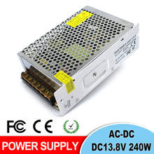 Одиночный выход DC 13,8 V выключатель питания 110v 220v AC к DC13.8V 17.4A 240W Светодиодный драйвер для светодиодной полосы света ЧПУ видеонаблюдение двигатель AV