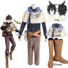 Anime Black Clover Yuno Grinbellor Cosplay Costumes Uniform Full Sets Wig Synthetic Hair Men Boys Halloween Carnival Party 2024 - buy cheap