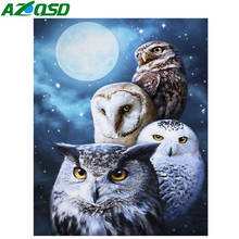 AZQSD алмазная живопись Сова лунный свет вышивка крестиком 5D мозаика домашние украшения с животными подарок 2024 - купить недорого