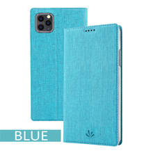 Capa tipo carteira para iphone 11 pro, capa de luxo com flip magnético, textura de tecido, couro sintético, 5.8 polegadas 2024 - compre barato