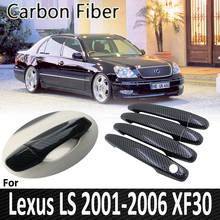 Black Carbon Fiber  for Lexus LS XF30 430 2001~2006 2002 2003 2004 2005 Door Handle Cover Sticker Decoration Car Accessories 2024 - buy cheap