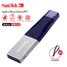 Sandisk iXPAND pen drive USB 3.0 flash drive 256gb 128gb 64gb memory lightning stick pendrive OTG for iphone/ipad/ipod/APPLE MFi 2024 - buy cheap