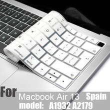 Испанский Цветной силиконовый чехол для ноутбука Macbook Air 13 A1932 A2179 Защитная пленка для клавиатуры Чехол для Apple Air13 2020 2024 - купить недорого