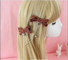 1pc Sweet Lolita  Bow Bell retro Hairpin Side Clip Princess Handmade Accessories Cosplay Headwear Hair Pin B518 2024 - buy cheap