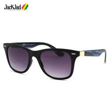 JackJad Fashion 4195 Square Rivets Traveler Style Gradient Sunglasses Vintage Wood Grain Brand Design Sun Glasses Oculos De Sol 2024 - buy cheap