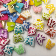 Botões de plástico de borboleta, botões combinados de cores mistas para crianças, acessórios de costura, artesanato de scrapbooking pt119 2024 - compre barato