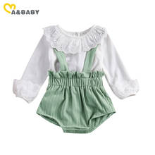 Ma&Baby 0-24M Spring Autumn Toddler Newborn Baby Girls Clothes Set Ruffles Lace Long Sleeve T shirt Overalls Shorts Outfits 2024 - buy cheap