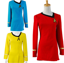 Disfraz de Star Trek para adultos, traje de algodón, rojo, amarillo, azul, para Halloween y Carnaval 2024 - compra barato