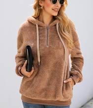2019 Winter Faux Fur Teddy Bear Coat Jacket Women Fashion  Hooded Coat Female Long Sleeve Fuzzy Jacket Coat 2024 - buy cheap