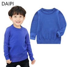 Autumn Fashion Knitting Toddler Sweater Solid Color O-neck Long Sleeve Cotton Knitted Sweater Fall Clothes for Toddler Girls 2024 - buy cheap