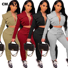 CM.YAYA Active Elastic Sweatsuit Women's Set Hooded Track Tops Jogger Pants Suit Sporty Tracksuit Two Piece Set Fitness Outfit 2024 - buy cheap