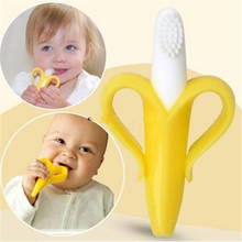 Baby Silicone Training Toothbrush Banana Shape Safe Toddle Teether Chew Toys Teething Ring Gift For Safe Baby Teether 2024 - buy cheap
