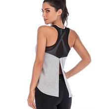 LUKITAS Fitness Yoga Shirts Women Loose Sport Polyester Mesh Patchwork Running Tank Top Yoga Vest Tops Fitness Sleeveless Shirt 2024 - buy cheap