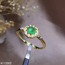 KJJEAXCMY fine jewelry natural Emerald 925 sterling silver new adjustable gemstone women ring support test trendy beautiful 2024 - buy cheap