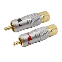 2Pcs/1Pair RCA Plug Connector 10mm Gold Plated RCA Plug Locking Non Solder Plug Audio Cable Speaker Coaxial Connector 2024 - buy cheap
