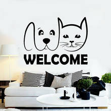 Welcome Pets Sign Vinyl Wall Decal Pet Shop Cat Dog Grooming Animal Room Door Decor Stickers Home Decor Entryway Murals A467 2024 - buy cheap