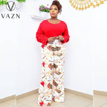 VAZN 2021 European and American Autumn/Winter New African Women's Oversize Two-Piece Print Set With Beaded Nail 2024 - buy cheap