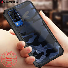 Rzant capa para vivo y51 y17 y15 y12 y11 y20 y20i y20s y12s y19 u3 capa rígida camuflada transparente 2024 - compre barato