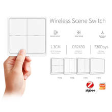 Casa inteligente tuya parede de luxo interruptor do sensor de toque inteligente zigbee sem fio etiqueta livre 4-way painel cena botão interruptor 4 gang 1 maneira 2024 - compre barato