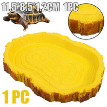 11.5*8.5*1.2CM Reptile Tortoise Water Dish Food Tray Bowl Amphibians Lizard Tortoise Water Drinking Resin Dish 2024 - buy cheap