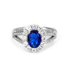 Трендовое серебряное женское кольцо на палец для невесты, свадебные аксессуары, роскошные Кристальные синие кольца, ювелирные изделия для девочек, CZ палец, бижутерия 2024 - купить недорого