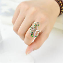 Трендовый подарок 2021, кольцо «ветка» с зеленым листом, простое модное регулируемое Открытое кольцо для женщин, Очаровательная бижутерия, оптовая продажа 2024 - купить недорого