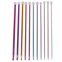 11 Pcs/ Set Crochet Hooks Needle Set Assorted Colors Tunisian Afghan Aluminum Knitting Needles Tools Kit 2024 - buy cheap