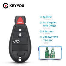 KEYYOU-llave de Control remoto inteligente para coche, accesorio para Dodge Jeep Chrysler 300, cargador Magnum M3N5WY783X IYZ-C01C, 3 + 1, 4 botones, Fob, 433Mhz, 10 Uds. 2024 - compra barato