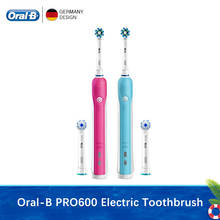 Электрическая зубная щетка Oral B 3D PRO600, вращающаяся вибрационная насадка для глубокой чистки, гигиена полости рта, сменная насадка 2024 - купить недорого
