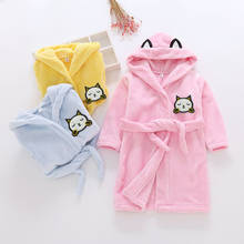 Детский фланелевый банный халат с капюшоном для мальчиков и девочек, утепленные халаты для сна, банные халаты для малышей, пляжные полотенца, пижамы 2024 - купить недорого