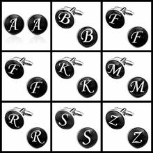 Copper letter A-Z 26 English letters metal men's Cufflinks French shirt Cufflinks Cuff Links For Men 2024 - buy cheap