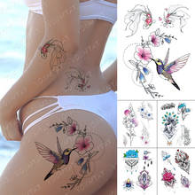 Водостойкие временные татуировки наклейки розовый цветок пиона птица рыба флеш Татуировки женские милые Боди-арт поддельные татуировки для мужчин 2024 - купить недорого