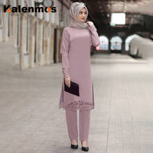 Conjunto de Ropa musulmana de 2Pecs para mujer, vestido de fiesta de Ramadán Eid, Turquía, Abaya, caftán africano islámico, Pakistán, Dubai, talla grande 3xl 2024 - compra barato