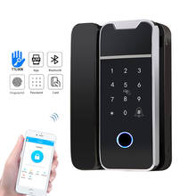 TTlock App WiFi Bluetooth Control Glass Door Lock Electronic Digital Code RFID Biometric Fingerprint Smart Lock for Office 2024 - buy cheap