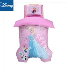 Conjunto de roupa de cama frozen, princesa disney, elsa, rosa, x tamanhos, edredom, travesseiro, algodão, roupa de cama para meninos, edredons 2024 - compre barato