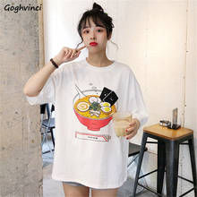 Camisetas con estampado para mujer, ropa holgada Simple Ulzzang de estilo callejero, Harajuku de ocio, moda coreana 2024 - compra barato